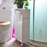 实木卫生间柜子收纳柜浴室储物柜落地马桶边柜防水白色侧柜窄柜子