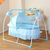 婴儿床电动摇床简易可折叠摇篮床BB带蚊帐摇篮宝宝用品新生儿床