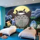 大型壁画儿童房卡通卧室背景墙壁纸个性定制无缝墙纸3d动漫龙猫
