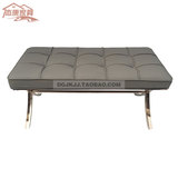 后现代灰色长条凳子床尾凳梳妆凳床边凳玫瑰金色不锈钢沙发矮凳子