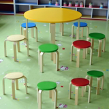 儿童圆凳田园风彩色凳子实木凳创意餐椅宜家可叠放巨划算全场包邮