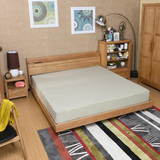 现代简约卧室实木床1.8 宜家北欧成人双人床 日式橡木儿童床1.5