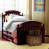 美式乡村地中海风格欧式实木儿童床1.2米男孩女孩实木床1.5米