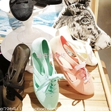 新款系带果冻鞋塑胶休闲鞋洞洞鞋凉鞋女夏透气平底学生韩国沙滩鞋