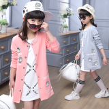 儿童装女童2016秋装新款中长款韩版大童女装上衣外套学生长袖12岁