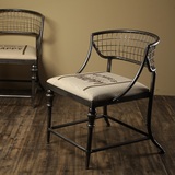 美式铁艺餐椅高档沙发椅做旧靠背休闲酒吧咖啡馆单人橱窗陈列道具