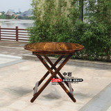 折叠桌户外碳化实木桌椅阳台花园防腐木桌椅便捷式庭院火烧木方桌