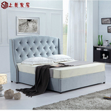 简欧布床 北欧欧式简约现代美式风格双人1.8米 小户型布艺床婚床