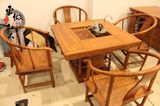 红木茶桌茶台实木仿古茶桌椅组合中式家具小四方泡茶桌花梨木茶桌