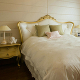 欧式床实木床双人皮床 法式新古典皮床婚床1.8米优雅法式床美式床