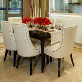 欧式餐桌椅组合新古典餐桌椅组合一桌六椅 时尚简约现代餐桌特价
