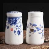 古韵陶瓷 直筒瓷罐 茶叶罐陶瓷密封带盖 散装茶叶包装盒茶罐批发