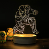 创意机器人钢铁侠3D立体插电护眼台灯男孩卧室桌面灯调光小夜灯