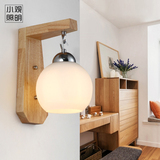 床头壁灯日式客厅卧室温馨北欧宜家实木灯现代简约过道户外墙壁灯