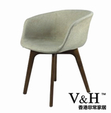 北欧宜家风格实木餐椅设计师创意椅子欧式简约餐桌椅售楼部洽谈椅