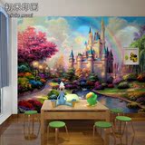 3D立体卡通动漫儿童迪士尼城堡大型壁画客厅电视背景壁纸卧室墙纸