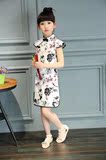 女童旗袍夏中国风演出服儿童连衣裙2016新款中式全棉裙子女孩唐装