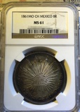NGC61分1861年民国老银元鹰洋评级币七钱二分7.2一枚