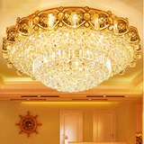 金色圆形水晶灯客厅灯现代简约灯具 LED吸顶灯卧室灯温馨餐厅灯饰
