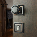 泰好铜锁 世连泰好纯铜门锁 卧室内美式黑色房间球形门锁ME1212-2