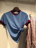 现货2016年夏季韩国东大门正品代购sommers领口袖口拼色选项T恤