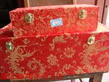 玉器包装盒大号 高档红色缎面锦盒礼品盒 手把件盒子摆件缎面锦盒
