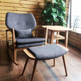 北欧宜家实木沙发简约创意白橡木休闲沙发椅子日式现代小户型摇椅