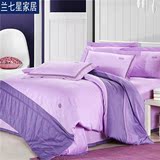 紫色四件套床上用品纯棉被套2.0m床品全棉1.8m床单双人婚庆4件套