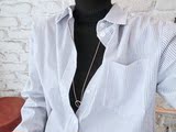2016秋季新款韩国女装东大门长袖条纹女式衬衫女衬衣上衣潮流新品