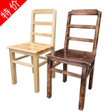 实木椅子凳子特价高靠背椅家用餐椅碳化餐桌椅棋牌室餐饮餐馆椅子