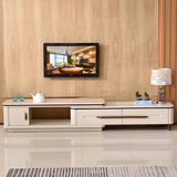 大理石伸缩电视柜茶几组合简约现代欧式小户型客厅电视机柜