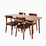 木上 全白橡木餐桌椅组合现代简约小户型 全实木餐桌胡桃木餐桌