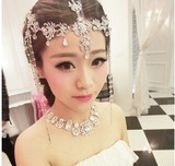 韩式新娘结婚水晶头饰 闪闪水钻流苏额饰眉心坠韩式皇冠