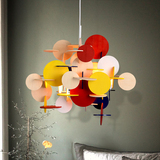 创意个性吊灯丹麦设计师时尚彩色木艺儿童卧室书房咖啡厅餐厅吊灯