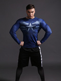 包邮英雄系列男压缩衣弹力排汗运动训练健身速干紧身篮球长袖T恤