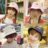 韩版渔夫帽 马卡龙纯色可乐瓶男女同款彩色粉色春夏遮阳旅游 盆帽