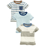 英国NEXT童装正品代购 16夏款 男童男宝宝条纹纯棉短袖T恤 3件
