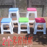 彩色塑料凳子 加厚成人餐桌凳椅子 家用大方凳高凳 浴室防滑板凳