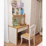 北欧简约美式家具实木小书桌小户型书台书架组合80cm白蜡木0.8米