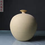 圆球型土陶纯手工拉坯素烧花瓶可定制陶罐艺术创意特色装饰摆件