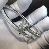 SAVA钻石 满钻钉子手镯18K金钻石手镯手链群镶钻石手镯