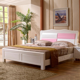 中式全实木床 双人单人橡木床 简约现代婚床 1.8米储物松木高箱床