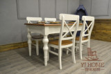 欧式田园美式乡村实木家具现代时尚简约小户型餐椅 组合餐桌