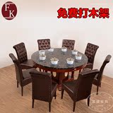 定做大理石火锅桌圆桌大自助火锅店餐台桌椅组合一人一锅实木框架