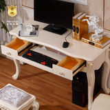 欧式电脑桌书桌小办公桌白色台式家用学习桌烤漆笔记本卧室写字台