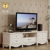 欧式电视柜雕花茶几组合法式简约现代客厅小户型象牙白烤漆电视柜