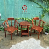 红木实木 非洲黄花梨小圈椅 茶台椅 刺猬紫檀京瓷花梨古典新中式