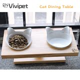 Vivipet实木猫碗架猫碗猫盆水碗陶瓷碗猫狗餐桌宠物碗/餐桌包邮