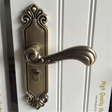 圣高 门锁室内房门执手锁 欧式黄古铜双锁舌卧室防盗实木门锁具