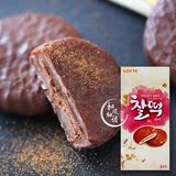 韩国进口零食品 LOTTE乐天 巧克力夹心打糕派糯米年糕Q饼186g6包
